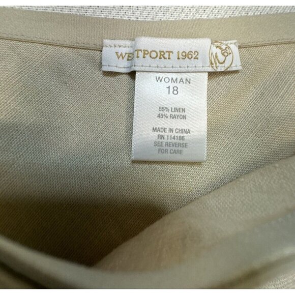 Westport 1962 Womens Maxi Skirt 18 Tan Beige Linen Blend Coastal Minimalist - Picture 4 of 12